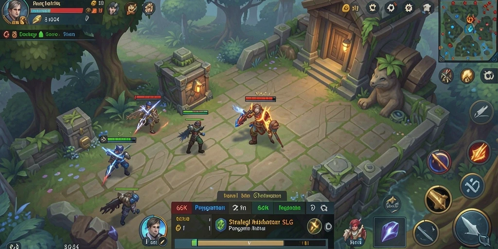 Screenshot menampilkan aksi seru gameplay SLG di 66K.