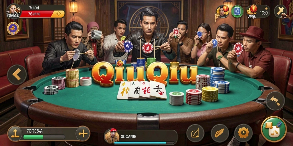 Tampilan menarik dari permainan QiuQiu di 7GAME.