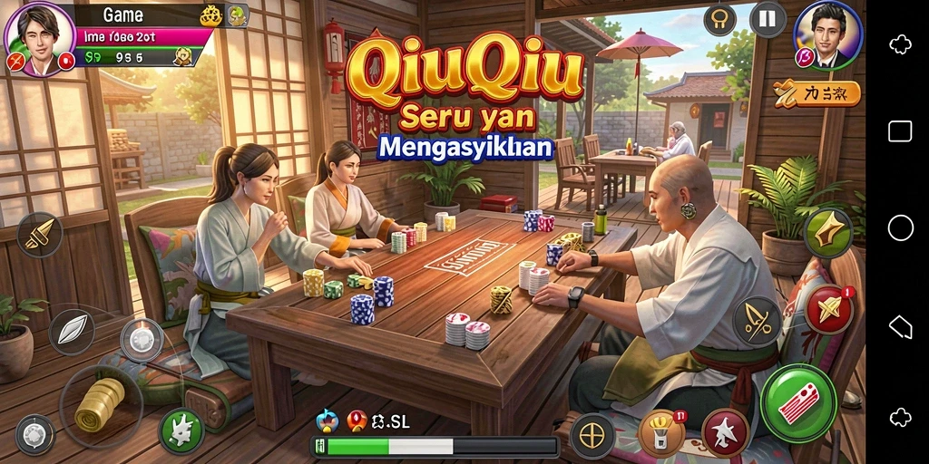Screenshot utama 9SL menampilkan aksi gameplay QiuQiu yang seru.