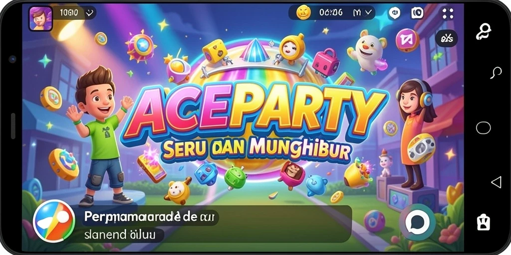 Tampilan menarik dari gameplay seru ACEPARTY.