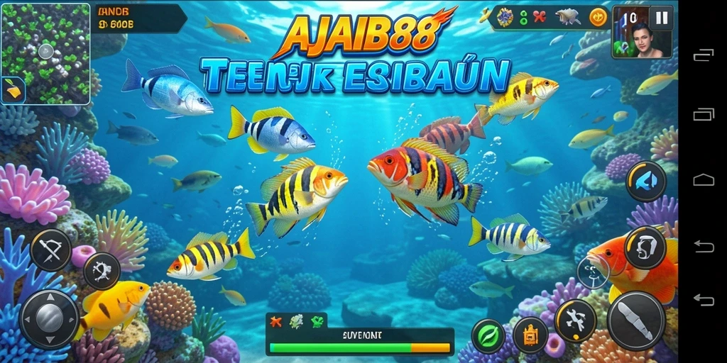 Tampilan gameplay seru dalam AJAIB88 saat menangkap ikan.