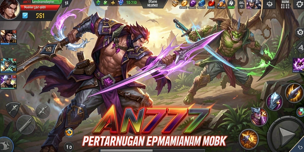 Screenshot gameplay AN777 menampilkan aksi pertarungan yang intens.