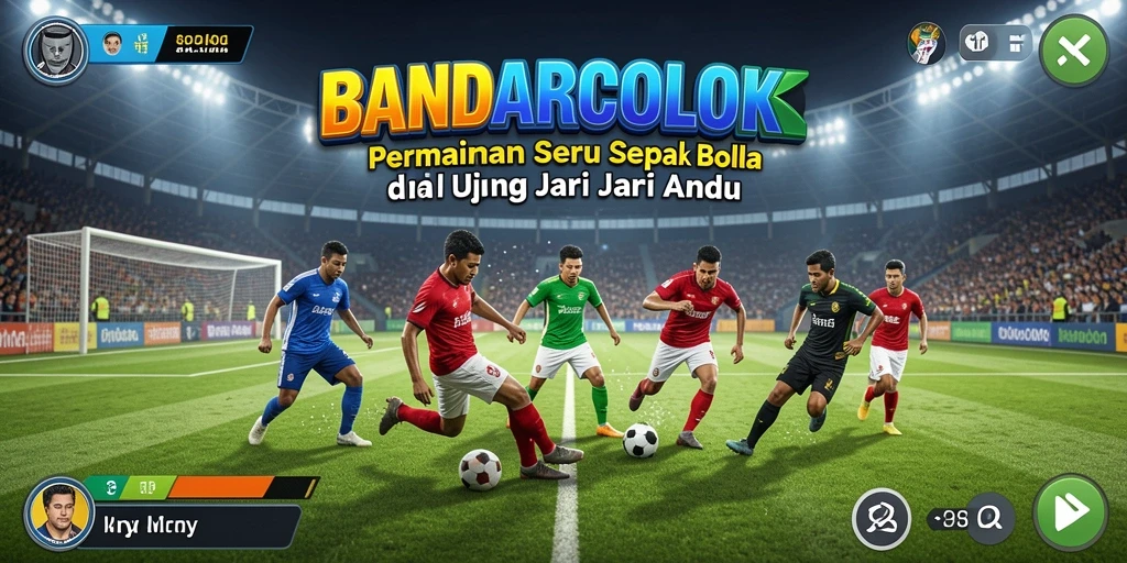 Tangkapan layar dari gameplay mendukung pengalaman sepak bola yang mendebarkan.