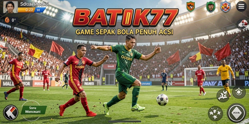 Tampilan menarik gameplay BATIK77 di lapangan sepak bola.