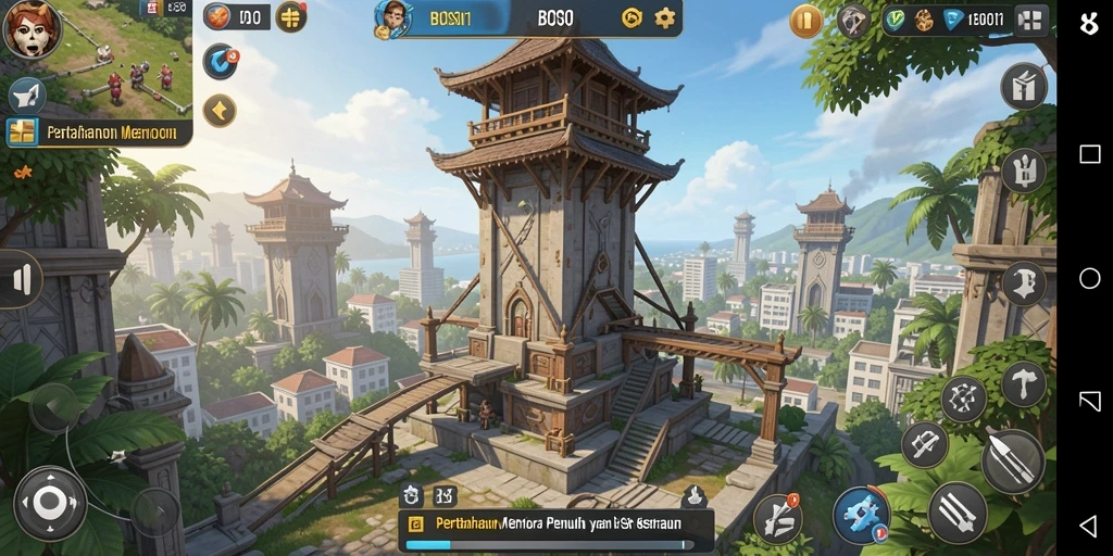 Tangkapan layar menunjukkan gameplay seru dan menantang Tower Defense.