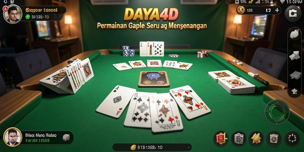 Tampilan gameplay Gaple seru di DAYA4D dengan fitur menarik.