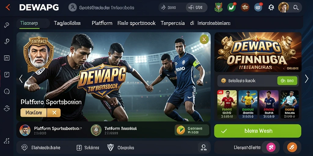 Tangkapan layar utama DEWAPG menampilkan antarmuka Sportsbook yang menarik dan interaktif.