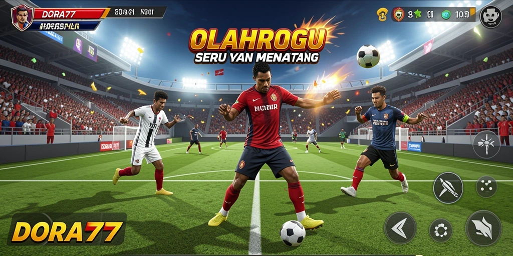 Tampilan gameplay olahraga yang seru dan menegangkan di DORA77.