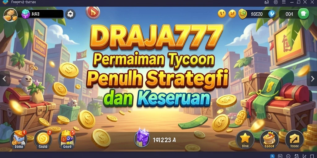 Screenshot DRAJA777 menampilkan gameplay seru dalam membangun bisnis Tycoon.