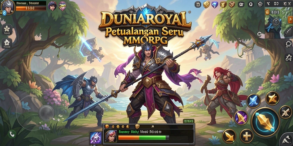 Gameplay DUNIAROYAL yang memukau dan penuh aksi.