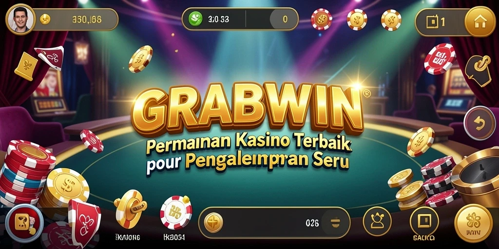Tampilan dinamis gameplay Kasino di GRABWIN yang menarik.