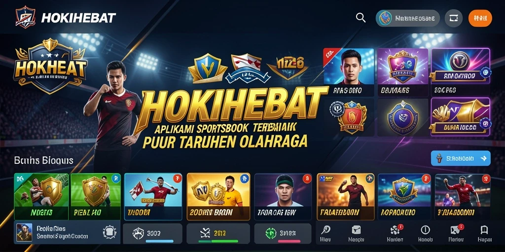 Tampilan utama HOKIHEBAT dengan antarmuka sederhana untuk taruhan olahraga.