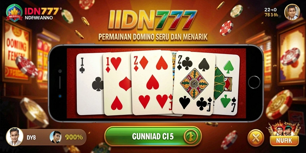 Screenshot gameplay IDN777 menampilkan aksi seru permainan domino.
