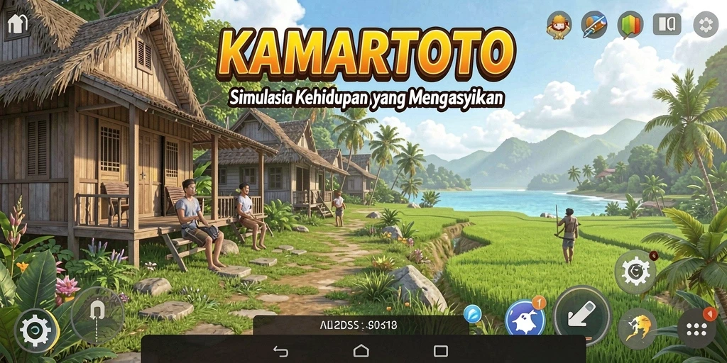 Tampilan gameplay menarik dari KAMARTOTO dengan unsur simulasi kehidupan.