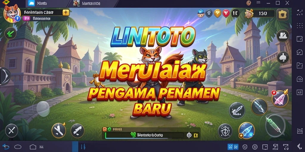 Tangkapan layar utama LINITOTO menunjukkan gameplay yang menarik dan interaktif.
