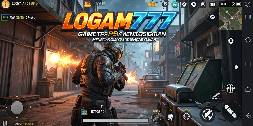 Screenshot gameplay LOGAM777 menampilkan aksi seru dalam pertempuran TPS.