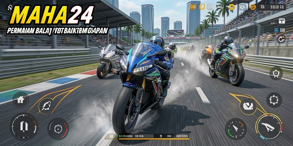 Tampilan seru gameplay balap motor di MAHA24.