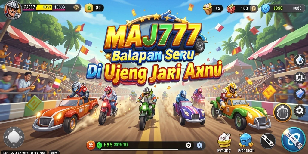 Screenshot gameplay <strong>MAJ777</strong> yang menunjukkan aksi balapan seru.