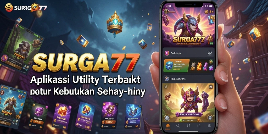 Tampilan antarmuka utama SURGA77 yang menampilkan fitur utility yang lengkap.