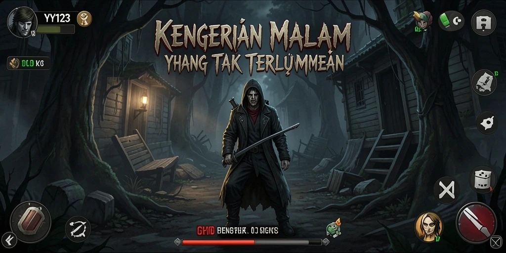 Tampilan gameplay yang menegangkan dari YY123 dengan suasana Horror yang mencekam.